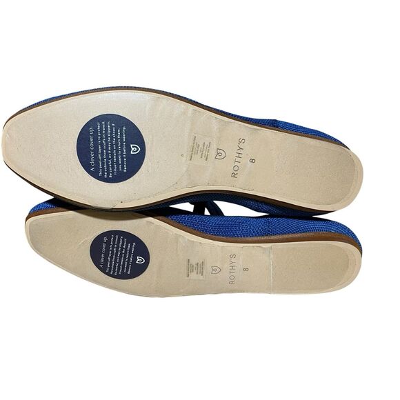 Rothy’s Blue Square Toe Mary Jane Ballet Flats Womens 8 Clean Girl - Picture 2 of 11